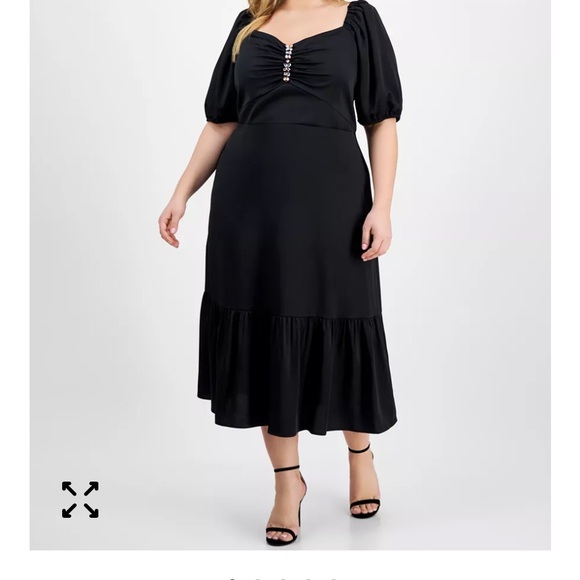 Anne Klein Dresses & Skirts - Elegant New With Tag Anne Klein Black Dress with Puff Sleeves Size 18W